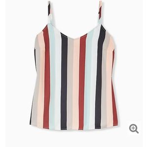 Torrid Multi Stripe Charmeuse Swing Cami Tank